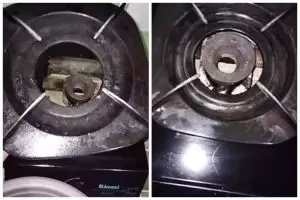 Cuma modal Rp7.000-an, ini trik membersihkan kerak membandel di tungku kompor pakai 3 bahan dapur