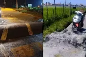 13 Potret kocak polisi tidur ini bukannya menertibkan, malah bikin orang nggak mau lewat