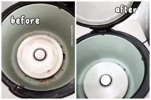 Tanpa cuka atau sitrun, ini trik bersihkan kerak di bagian dalam rice cooker pakai 3 bahan