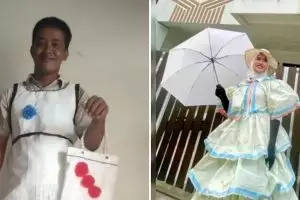11 Potret kocak desain baju dari karung ini nyeleneh pol, kreativitasnya tak terbendung