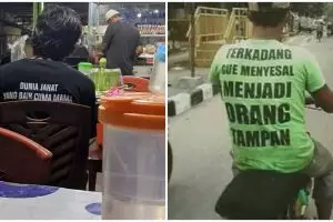 11 Potret kocak tulisan di belakang kaos ini bikin yang baca bingung mau memuji atau ketawa