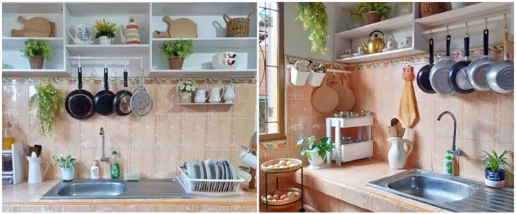 11 Potret dapur minimalis tetap estetik cuma pakai keramik, bisa jadi ide dekor simpel rumah subsidi