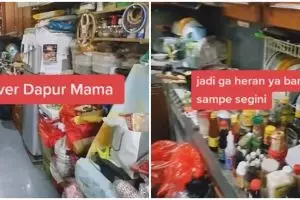 Makeover dapur berantakan milik emak hobi nimbun barang, 13 potretnya jadi lapang dan antisumpek