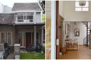 Buka pintu tampak dapur, 13 potret rumah segaris tanpa dinding penyekat ini bikin hunian tambah lowong