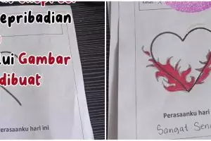 Disuruh gambar dari emoticon hati, 11 karya murid kelas 1 SMA ini ekspresif di luar dugaan