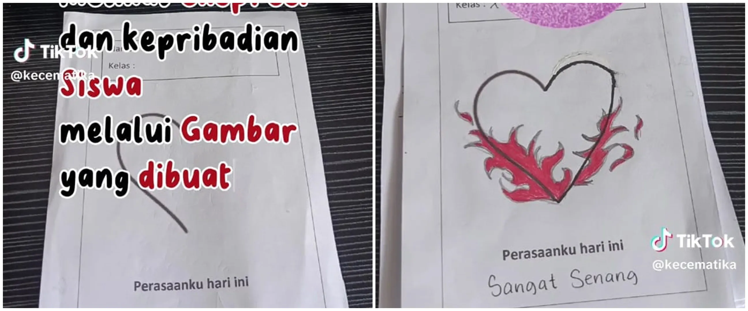 Disuruh gambar dari emoticon hati, 11 karya murid kelas 1 SMA ini ekspresif di luar dugaan