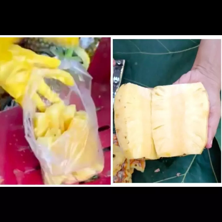 Cuma butuh waktu kurang dari 1 menit, begini trik cepat mengupas kulit nanas dengan mudah