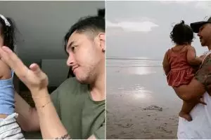 7 Momen Krisjiana si bapak macho nan garang momong anak, bikin netizen gemas dengan suami Siti Badriah