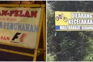 11 Tulisan kocak spanduk di perumahan ini bikin yang baca heran sekaligus ketawa