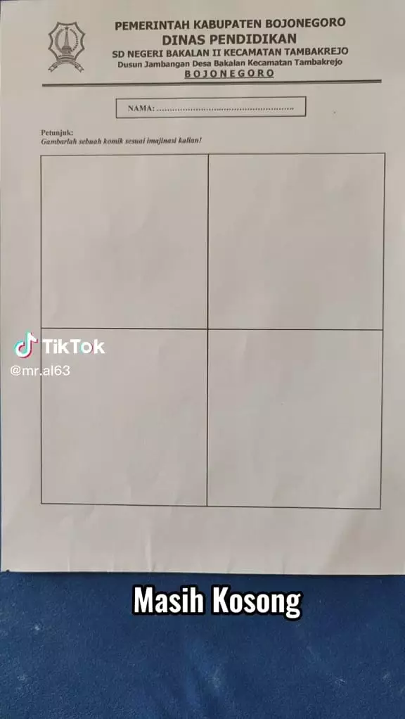 Murid 1 SMP disuruh gambar komik © TikTok