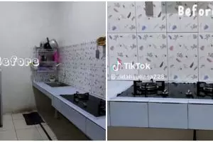 9 Potret dapur mungil subsidi di-makeover jadi estetik versi low bujet ini bukti bagus tak perlu mewah