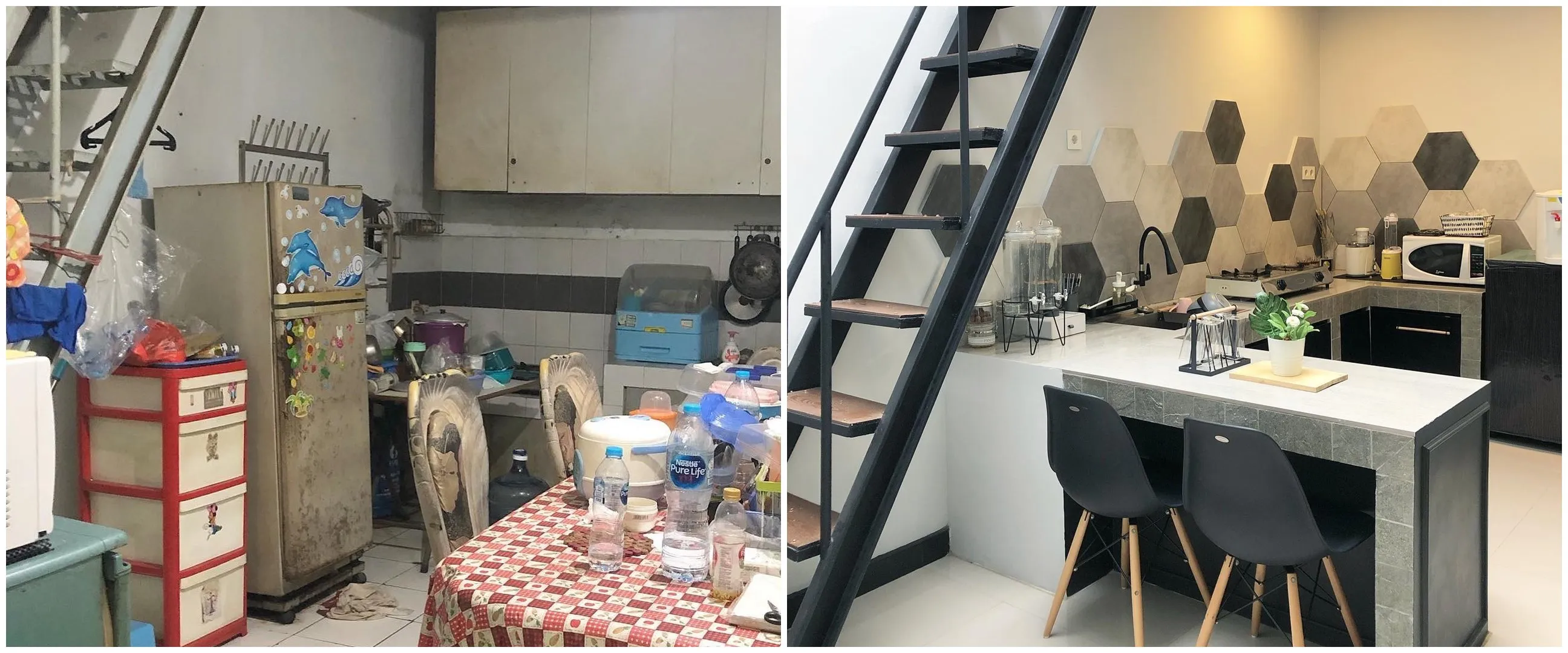 Dari semrawut jadi terorganisir, intip 11 potret transformasi dapur rumah tua yang bikin decak kagum