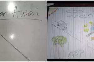Disuruh gambar dari garis miring oleh guru, 11 karya murid kelas 5 SD ini mindblowing abis