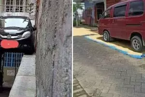 Berasa di garasi pribadi, 11 potret kocak mobil parkir sembarangan ini bikin geleng kepala