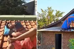 Gabutnya tak terbendung, 11 potret kocak kelakuan orang di atas atap ini bikin ketawa geli