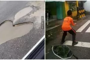 11 Potret kocak tak terduga di jalan raya ini bikin pengendara gagal fokus, auto mikir keras