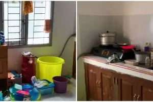 9 Potret makeover dapur tanpa kitchen set jadi serba biru ini bikin suasana nggak monoton