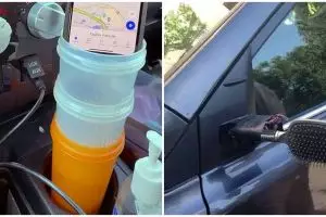 11 Potret kocak life hack buat pengendara mobil ini terlihat nyeleneh tapi penting