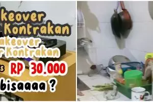 9 Potret dapur kontrakan tiga petak usai di-makeover pakai wallpaper stiker ini berubah 180 derajat