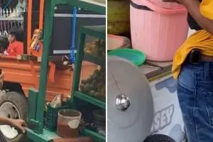 Berasa intel, 11 potret kocak aksi pedagang bawa HT ini bikin orang jadi was-was