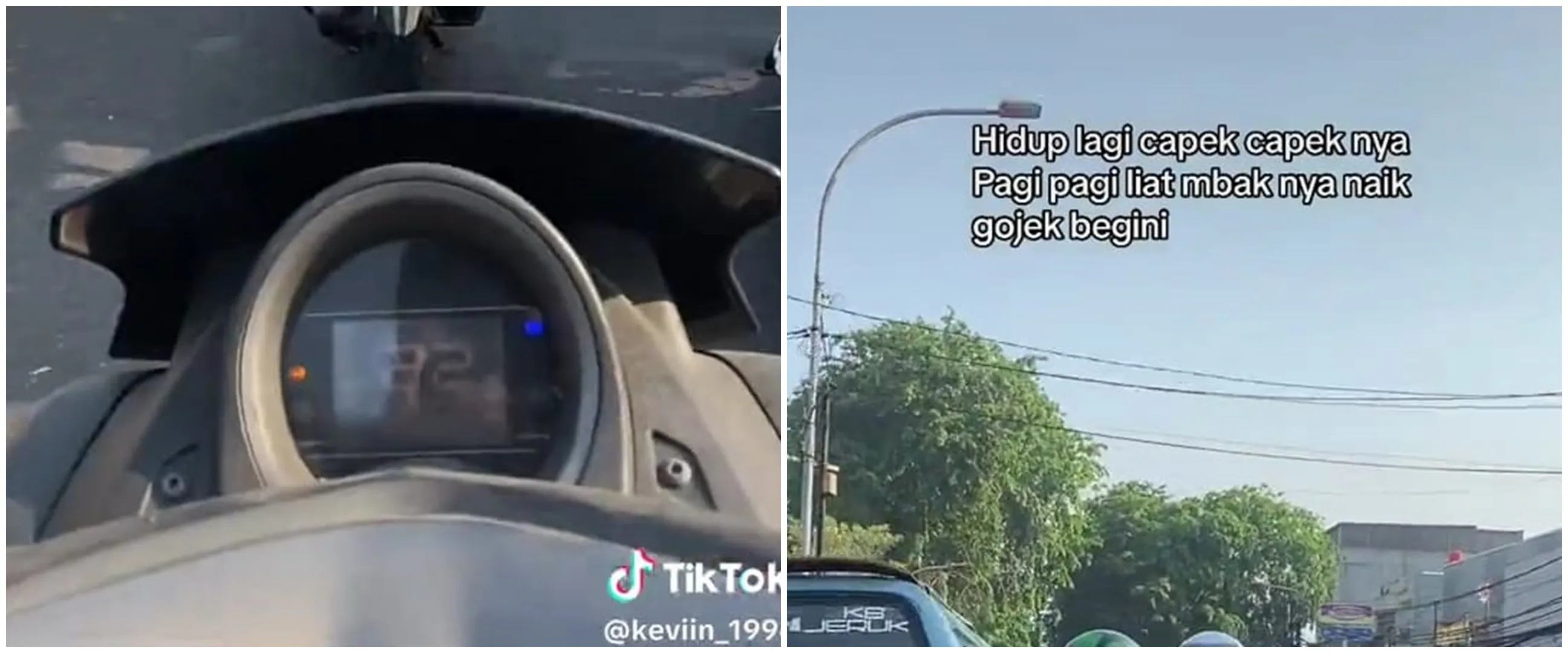 Gaya duduk saat dibonceng di atas motor ini cuma cewek yang bisa, bikin pengendara lain melongo