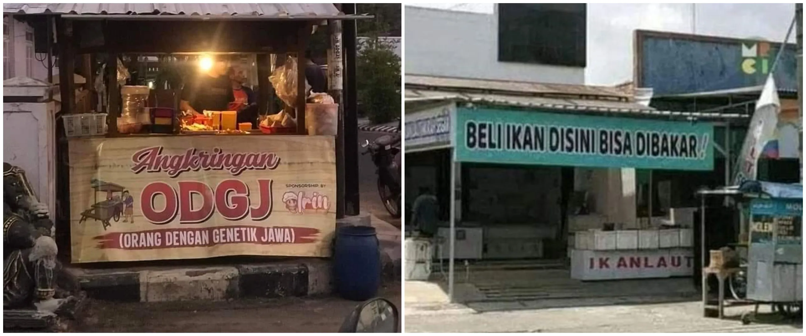 13 Potret kocak tulisan di spanduk warung ini bikin salah sangka, dibaca dua kali baru paham