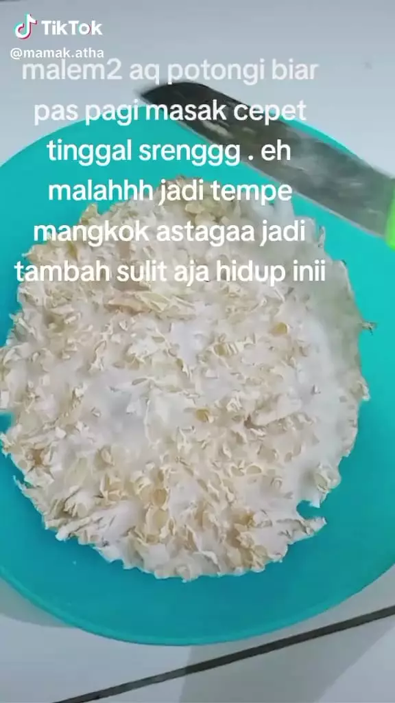 Gagal sat-set masak tempe © TikTok Gagal sat-set masak tempe © TikTok