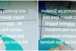 Niatnya mau sat-set tapi malah jadi effort, momen wanita potong tempe ini endingnya nggak karuan