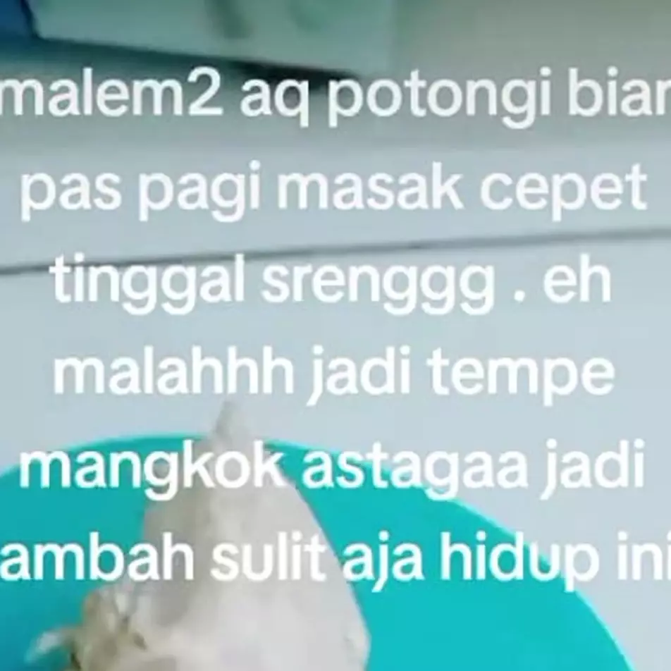 Niatnya mau sat-set tapi malah jadi effort, momen wanita potong tempe ini endingnya nggak karuan
