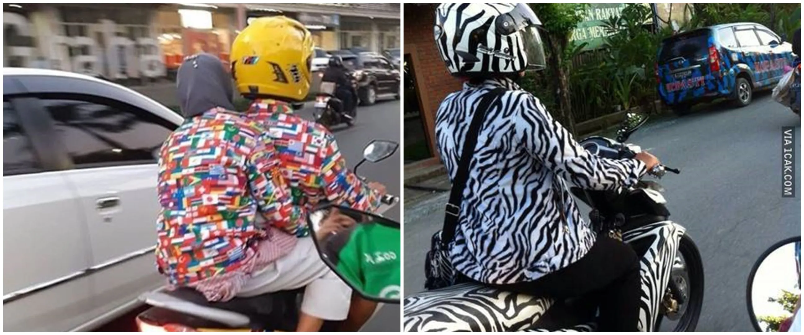 Terlalu niat, 11 potret kocak outfit baju pengendara motor ini jadi sorotan di jalan raya