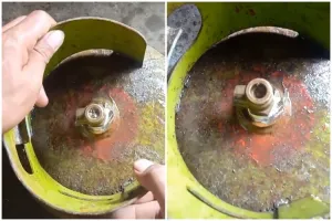 Bukan ditambah karet gelang atau plastik, ini cara atasi tabung gas bocor pakai 1 alat sederhana
