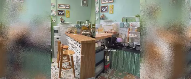 9 Potret dapur hijau tanpa kitchen set pakai mini bar ini estetiknya nggak norak, bikin ibu-ibu mupeng