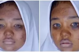 Wanita bopeng minta dirias MUA jadi seperti Barbie, hasilnya kelewat imut bikin lupa wajah aslinya