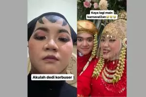 11 Potret makeup pengantin gagal pilihan mertua ini bikin si mantu terkekeh, ada riasan ala Jin Sarimi