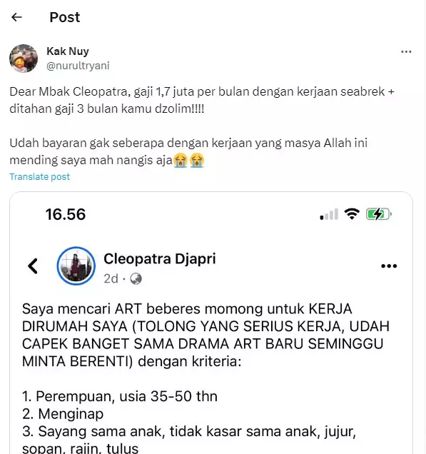 Cleopatra Djapri eks JKT48 cari ART © berbagai sumber Cleopatra Djapri eks JKT48 cari ART © berbagai sumber