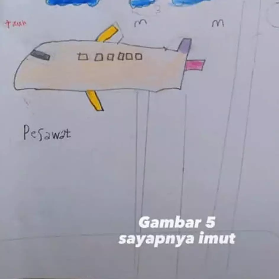 Disuruh gambar pesawat sama guru, 8 hasil karya murid kelas 1 SD ini kreatif diluar dugaan