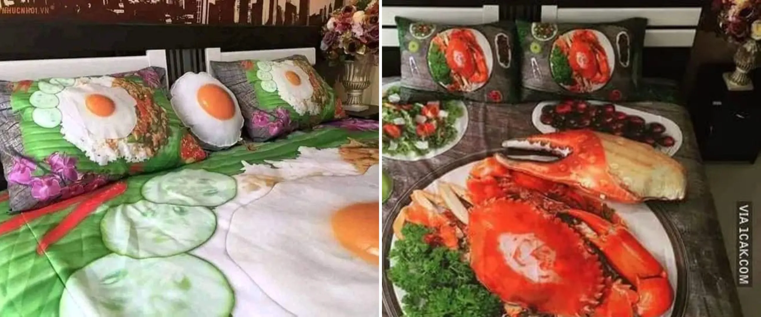 11 Potret kocak desain seprai ini bukannya bikin ngantuk malah jadi lapar, absurd pol