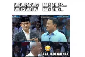 10 Meme lucu warganet ini bikin panasnya debat capres jadi nggak ada serius-seriusnya