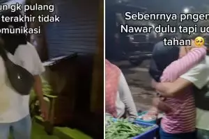 5 Tahun tidak pulang, momen anak rantau temui ibunya saat berjualan sayur ini bikin haru