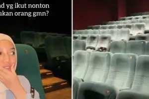 Momen wanita nonton film horor sendirian di bioskop ini nyalinya belum ada lawan
