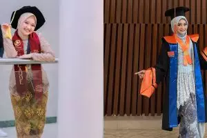 Beda gaya 8 pedangdut saat wisuda, penampilan Yeni Inka pakai kebaya dan jarik memesona