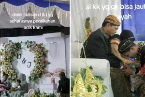 Momen pasangan suami-istri gantikan adik yang melahirkan jelang resepsi, rasanya bak nikah dua kali