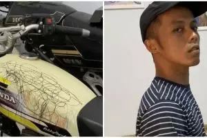 Momen ibu biarkan anak corat-coret motor ayahnya, reaksi suami tuai pro kontra
