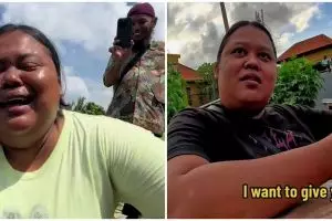 Bantu tanpa pamrih, wanita penjual donat ini dapat rumah dan uang Rp 155 juta dari bule yang ditolong