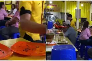 Cara pelayan restoran angkut piring kotor ini bikin pelanggan bersorak heboh, di luar nalar