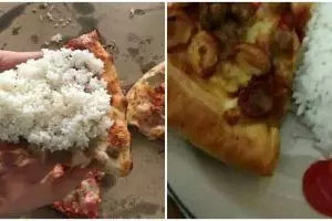 11 Potret kocak cara makan pizza ini saking absurdnya bikin orang Italia bisa ngamuk