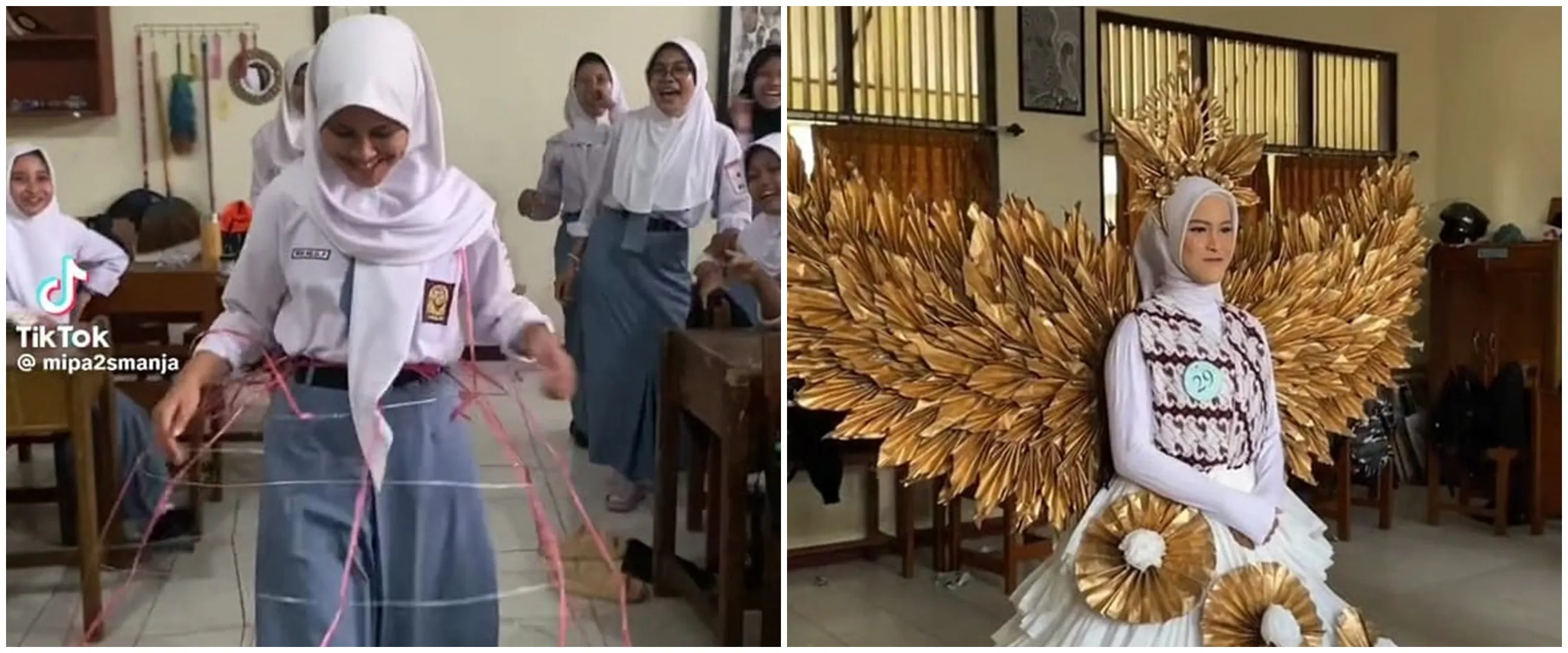 Bikin kostum dari barang bekas, 11 potret karya murid SMA saat fashion show ini kreatif di luar nurul