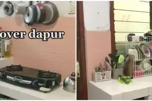 Estetik tanpa kitchen set, 11 potret dapur rumah kontrakan awalnya sumpek usai dirombak ini jadi plong