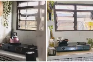 9 Potret dapur mungil kontrakan 3 petak ini interiornya homey pol, pas buat ibu-ibu pecinta minimalis