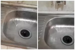 Bukan sitrun, ini cara bersihkan noda membandel di wastafel agar mengilap lagi pakai 1 bahan dapur